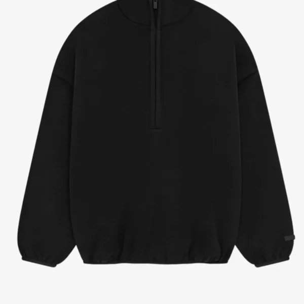 Brushed Zip Half Pullover – Black